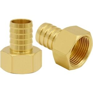 Brass Hose Barb Fitting, 1" Barb x 3/4" NPT Female Pipe Fitting Adapter 2